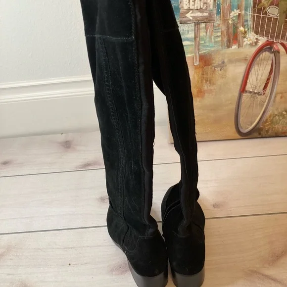 Vince Camuto Black Suede Over-the-Knee Boots | Size 7 - Picture 3 of 7